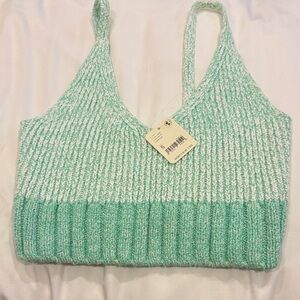 Free People Mint Green Knit Crop Top